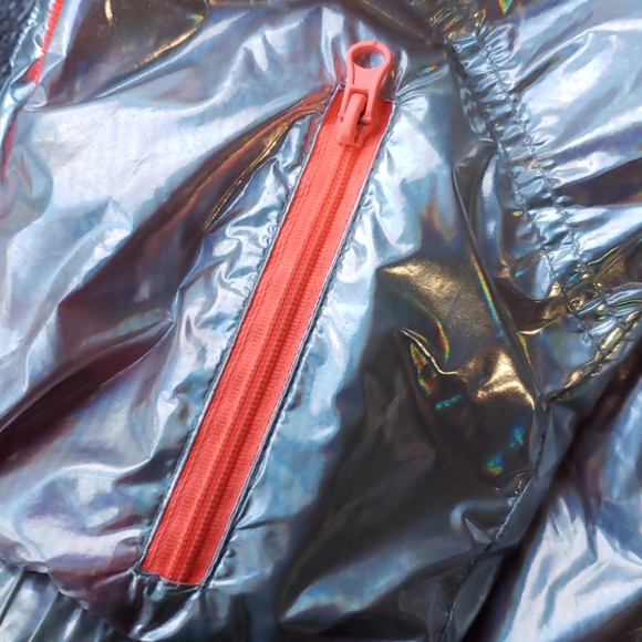 Cat & Jack Silver Iridescent Zip jacket sz XS 4/5 - Picture 8 of 9